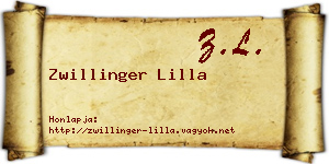 Zwillinger Lilla névjegykártya